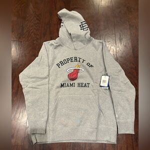 Eric Emanuel EE x NBA New Era MIAMI HEAT COLAB Gray Hoodie Sweatshirt Sz XL NWT